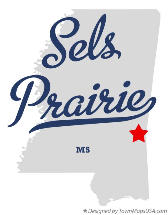 Map of Sels Prairie Mississippi MS