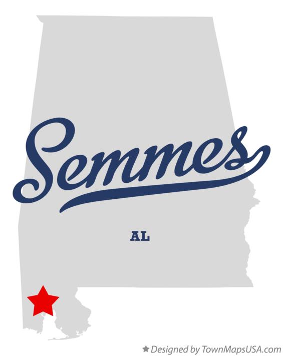 Map of Semmes Alabama AL