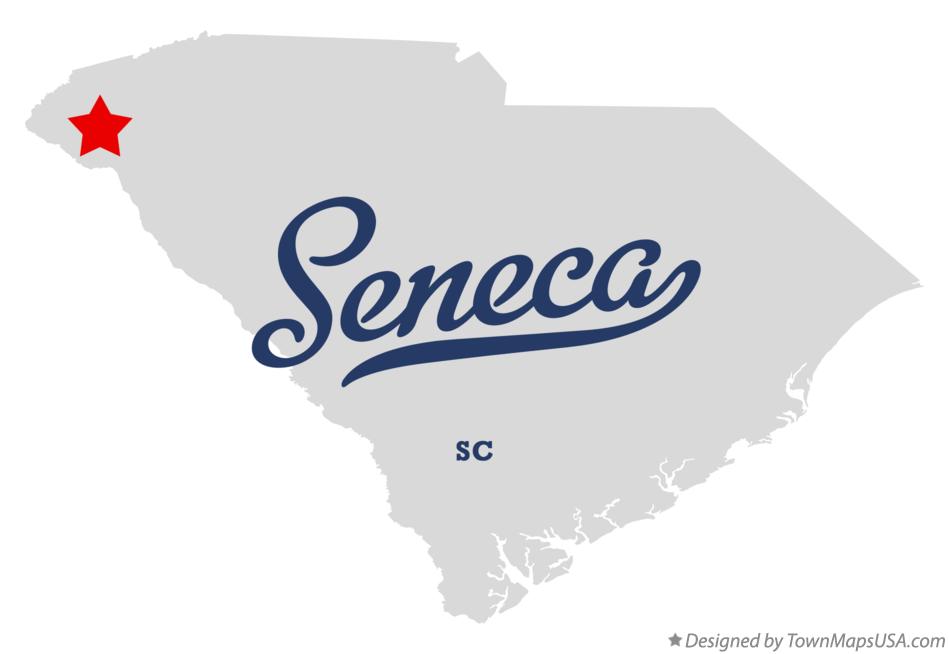 Map of Seneca South Carolina SC