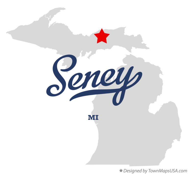 Map of Seney Michigan MI