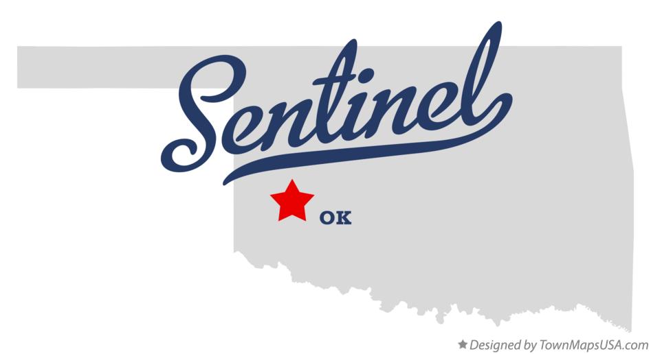 Map of Sentinel Oklahoma OK