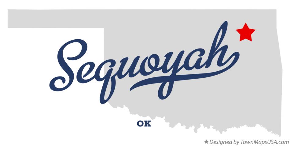 Map of Sequoyah Oklahoma OK