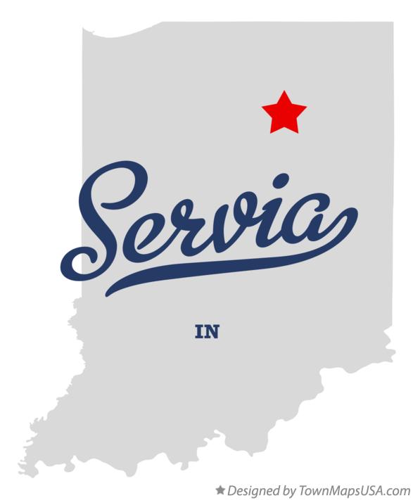 Map of Servia Indiana IN