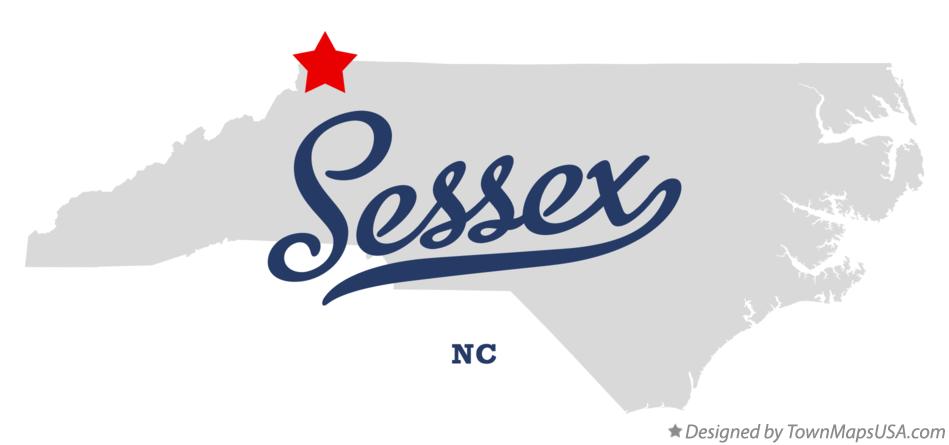 Map of Sessex North Carolina NC