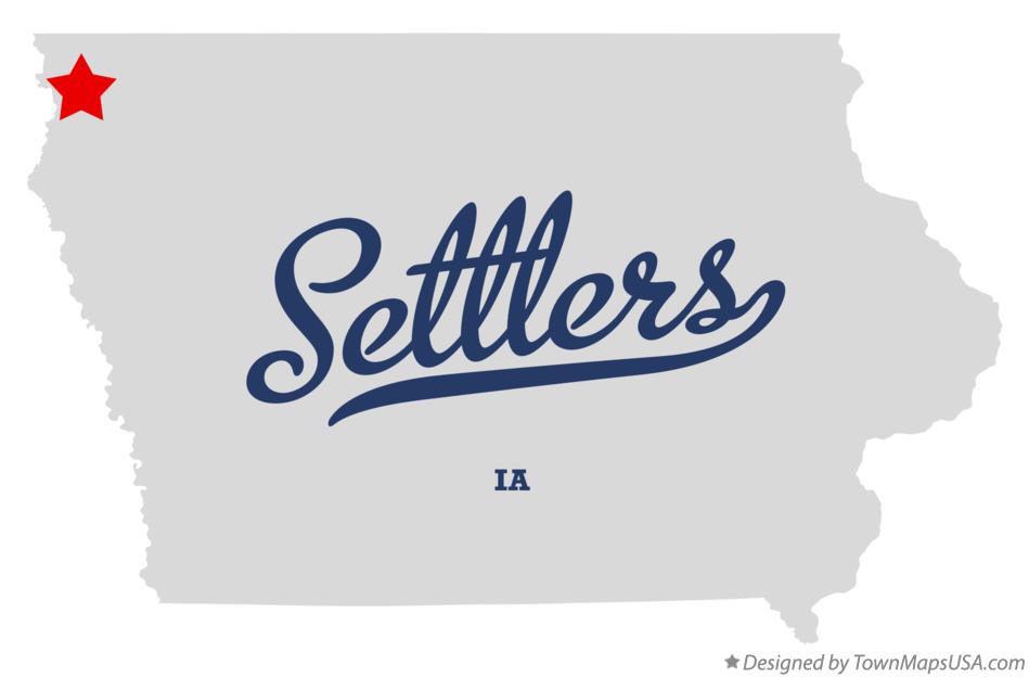 Map of Settlers Iowa IA