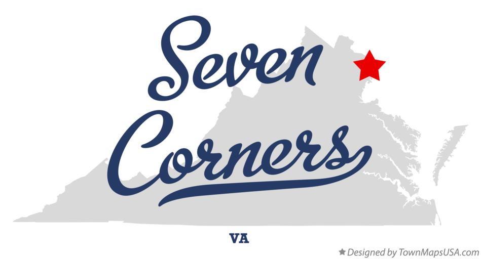 Map of Seven Corners Virginia VA