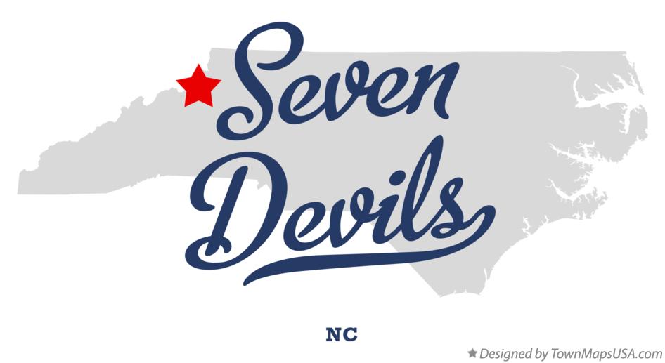 Map of Seven Devils North Carolina NC
