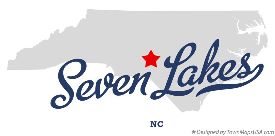 Map of Seven Lakes North Carolina NC
