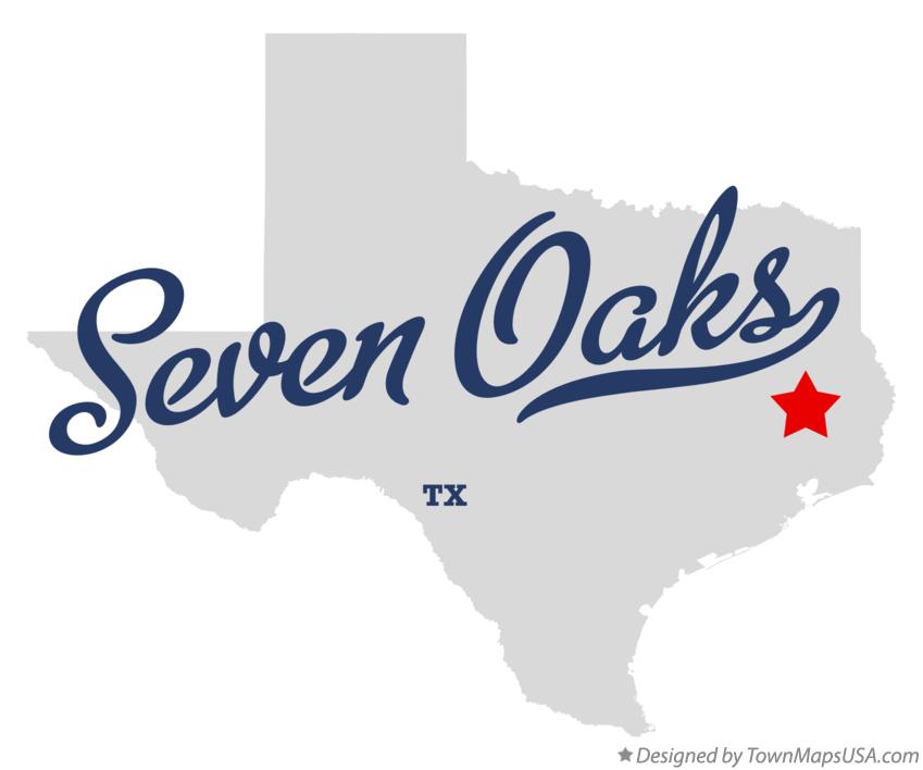 Map of Seven Oaks Texas TX