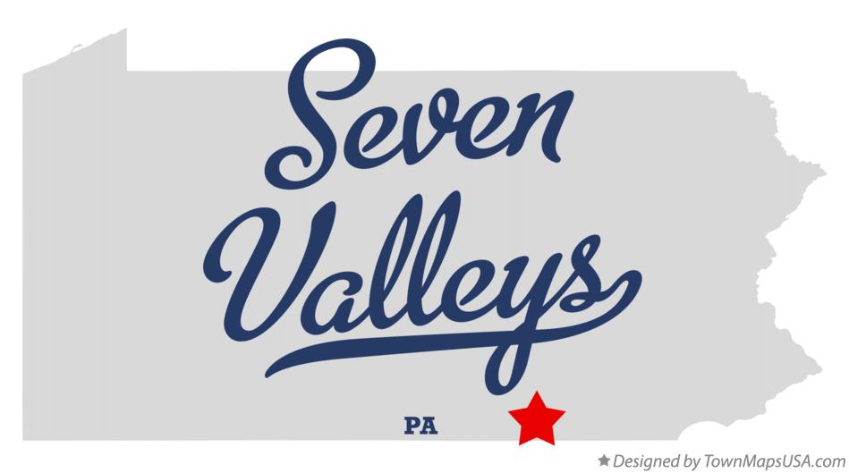 Map of Seven Valleys Pennsylvania PA