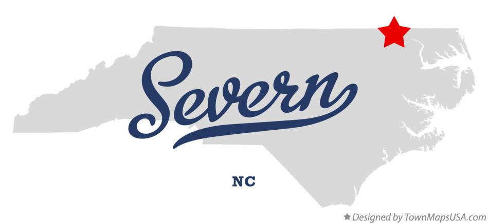 Map of Severn North Carolina NC