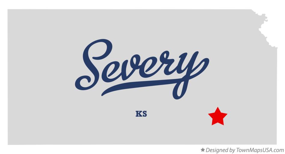 Map of Severy Kansas KS
