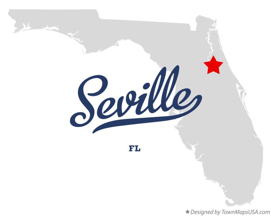 Map of Seville Florida FL