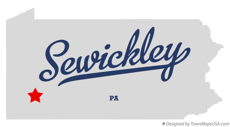 Map of Sewickley Pennsylvania PA