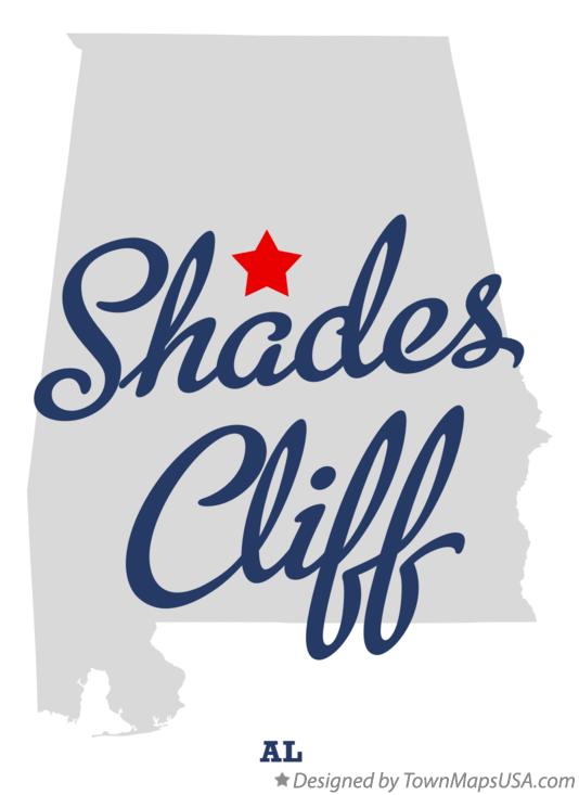 Map of Shades Cliff Alabama AL