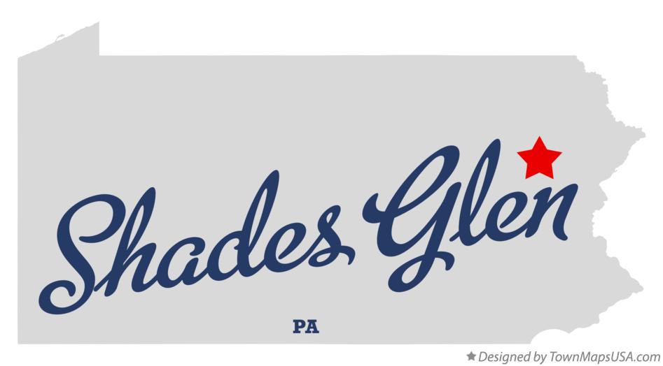 Map of Shades Glen Pennsylvania PA