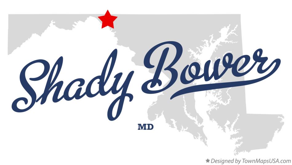 Map of Shady Bower Maryland MD