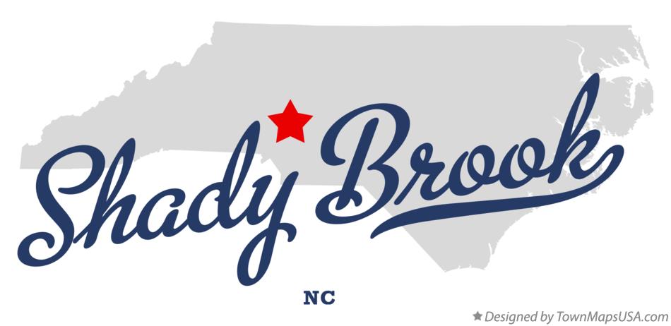 Map of Shady Brook North Carolina NC