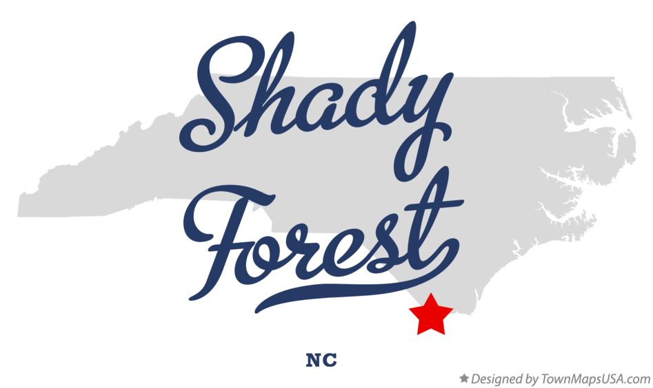 Map of Shady Forest North Carolina NC
