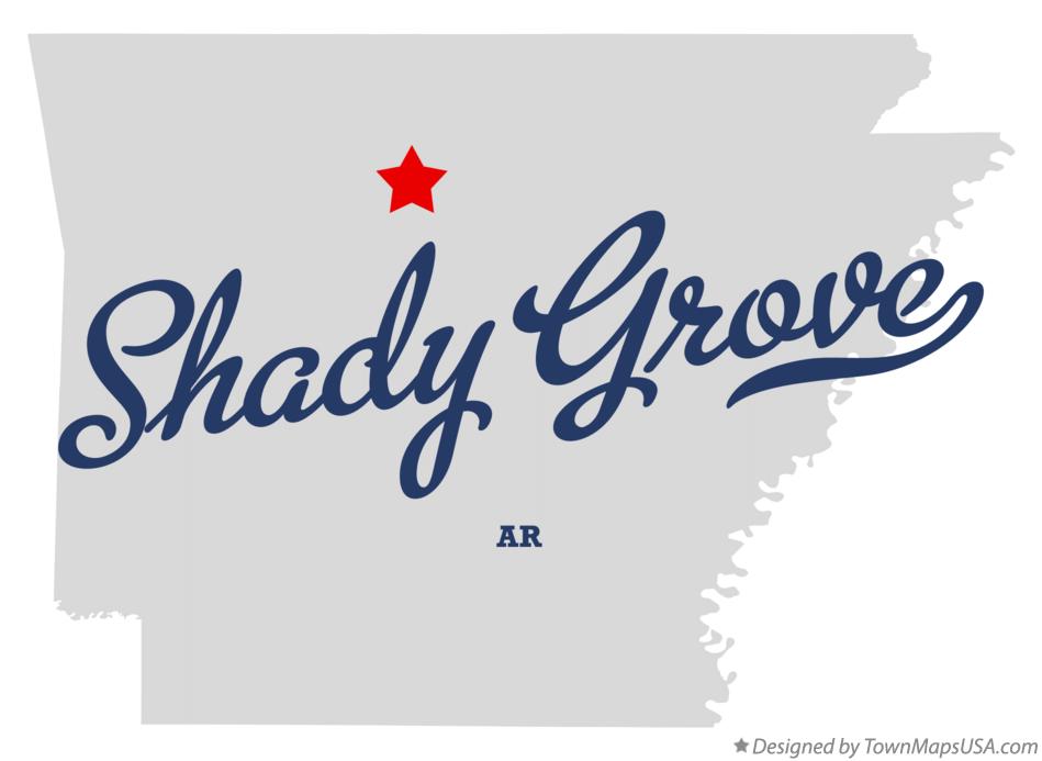 Map of Shady Grove Arkansas AR