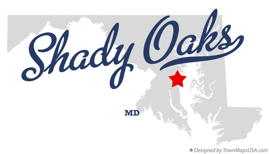Map of Shady Oaks Maryland MD