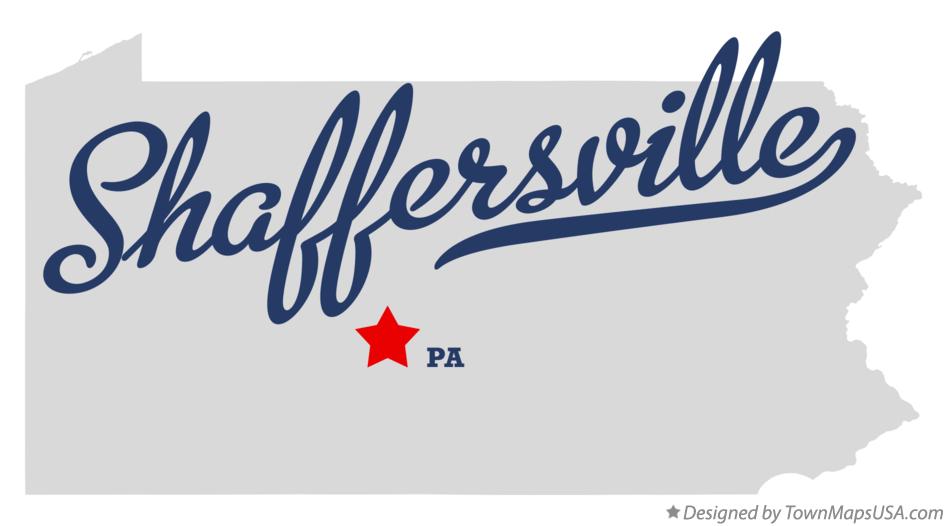 Map of Shaffersville Pennsylvania PA