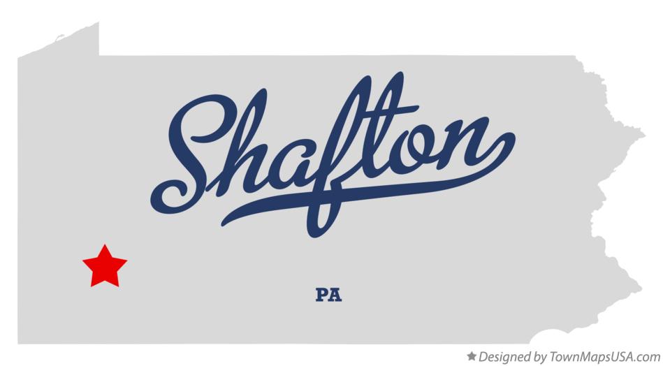 Map of Shafton Pennsylvania PA