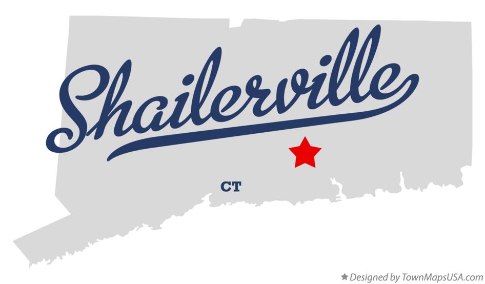 Map of Shailerville Connecticut CT