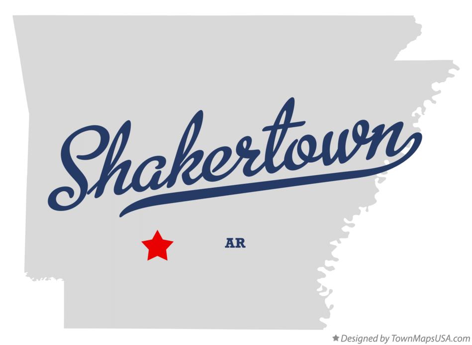 Map of Shakertown Arkansas AR