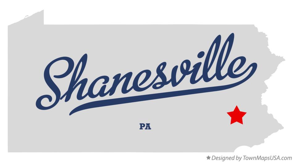 Map of Shanesville Pennsylvania PA