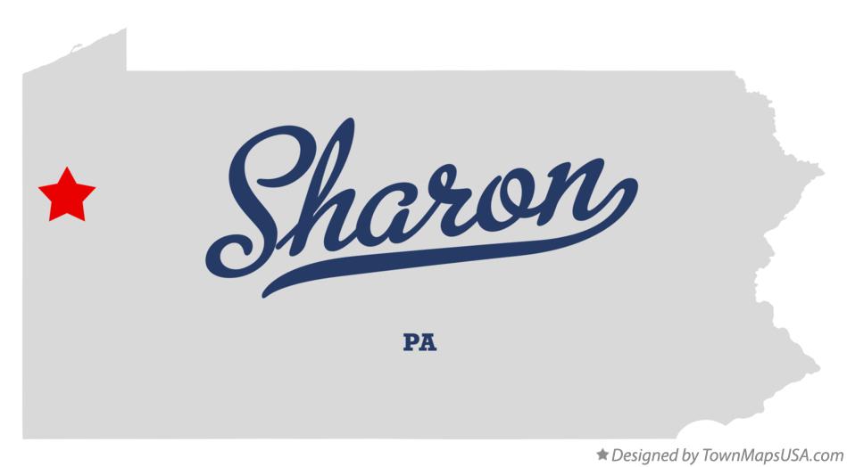 Map of Sharon Pennsylvania PA