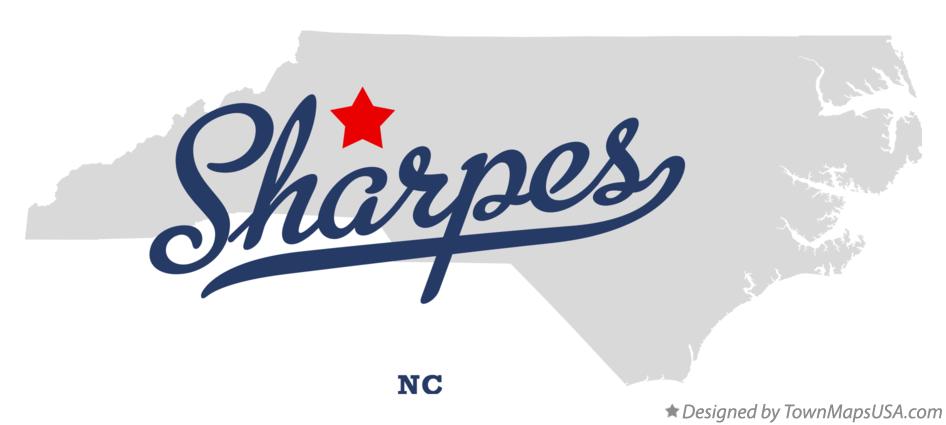 Map of Sharpes North Carolina NC