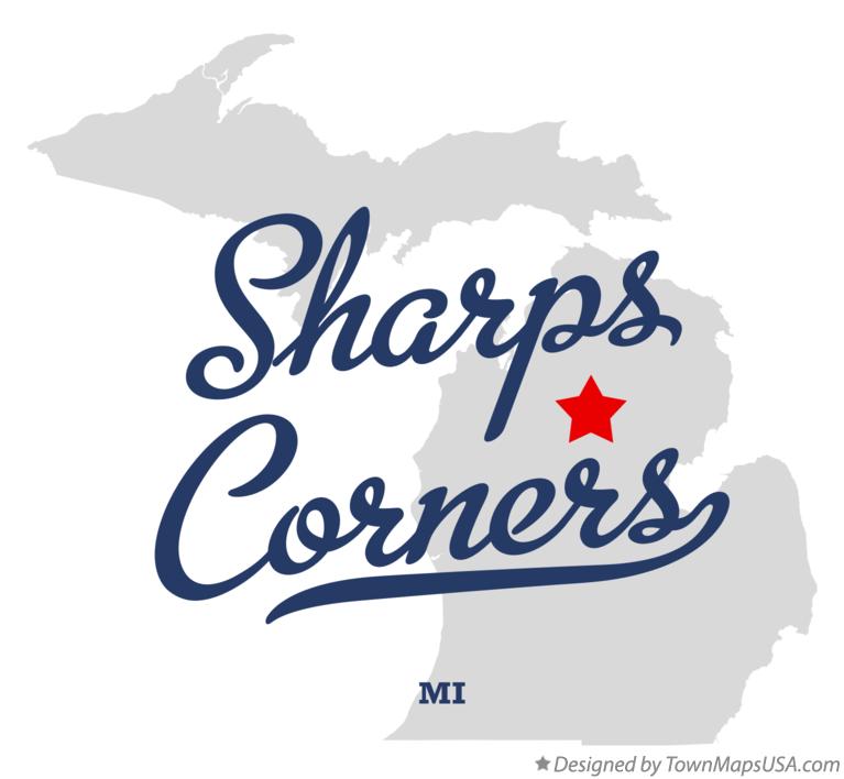 Map of Sharps Corners Michigan MI