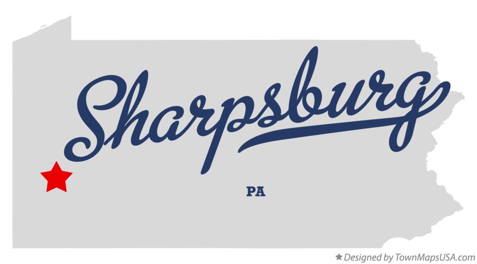 Map of Sharpsburg Pennsylvania PA
