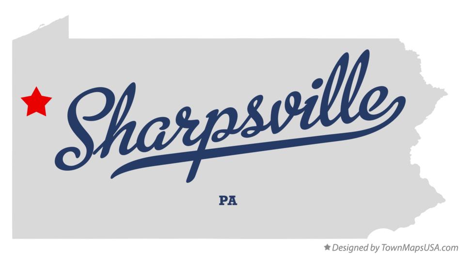 Map of Sharpsville Pennsylvania PA
