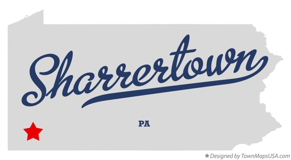 Map of Sharrertown Pennsylvania PA