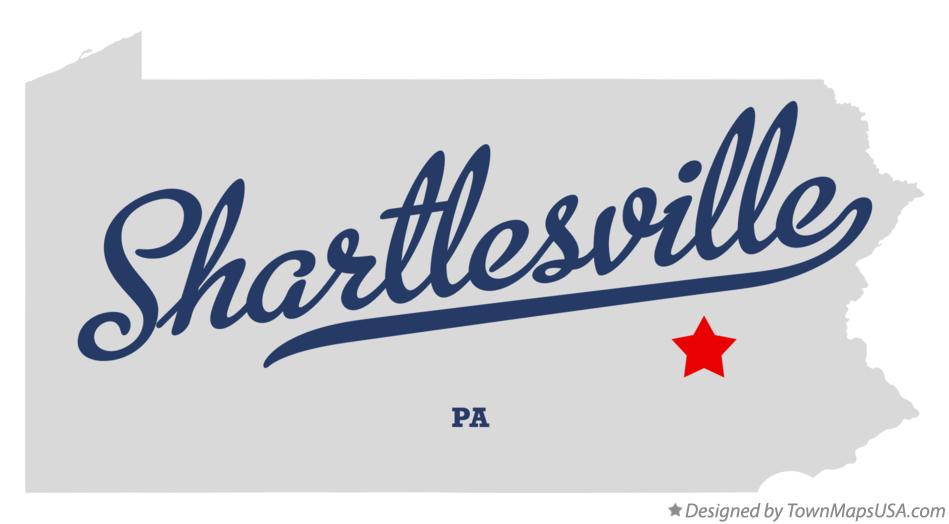 Map of Shartlesville Pennsylvania PA
