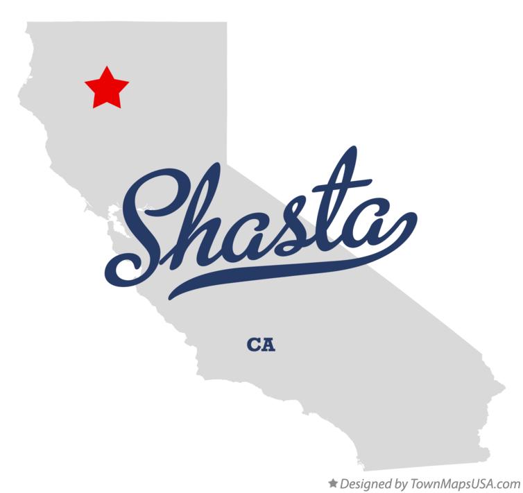 Map of Shasta California CA