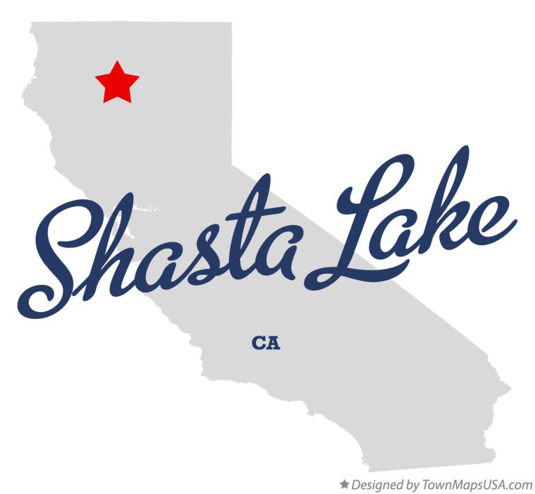 Map of Shasta Lake California CA