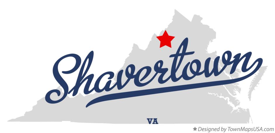 Map of Shavertown Virginia VA