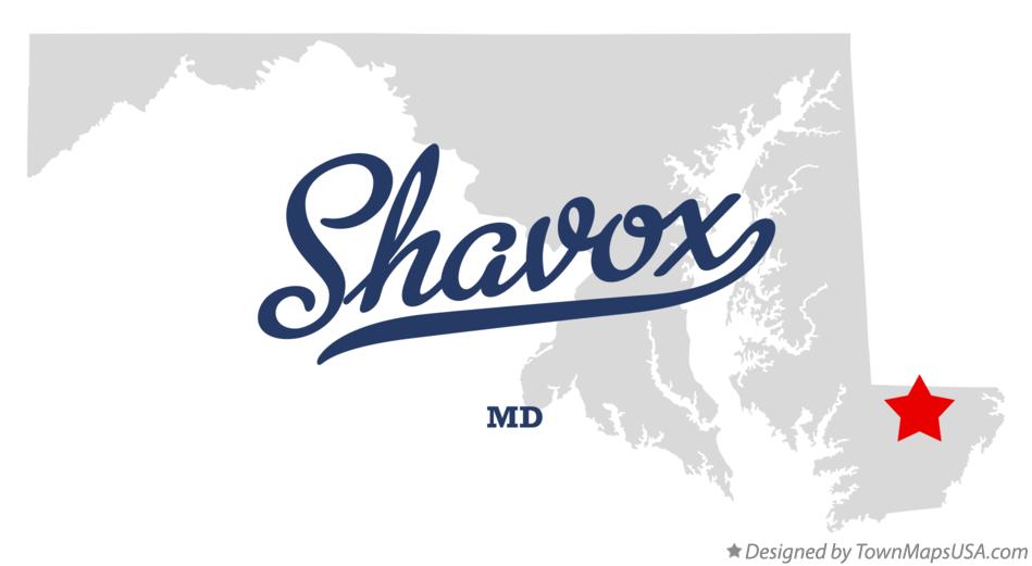 Map of Shavox Maryland MD