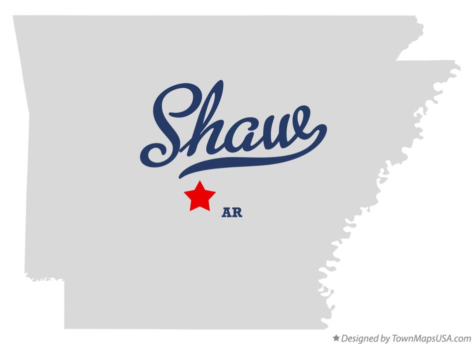 Map of Shaw Arkansas AR