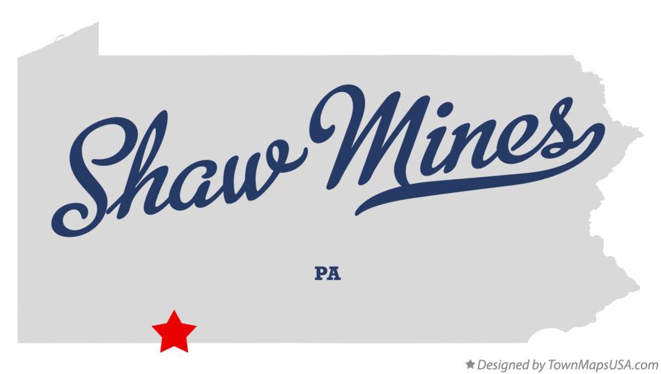 Map of Shaw Mines Pennsylvania PA