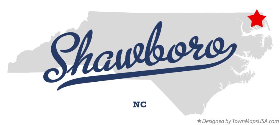 Map of Shawboro North Carolina NC