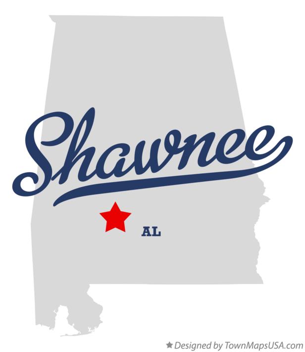 Map of Shawnee Alabama AL