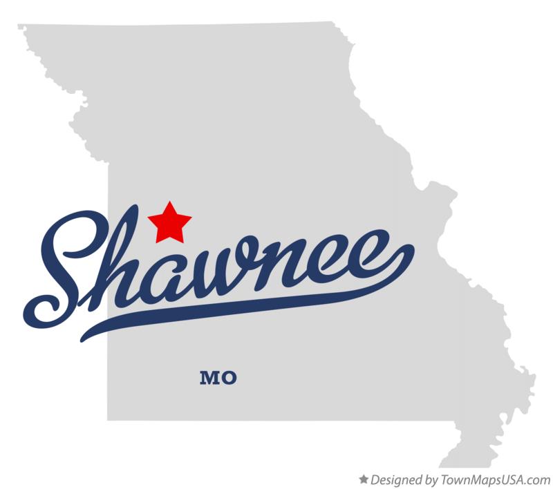 Map of Shawnee Missouri MO