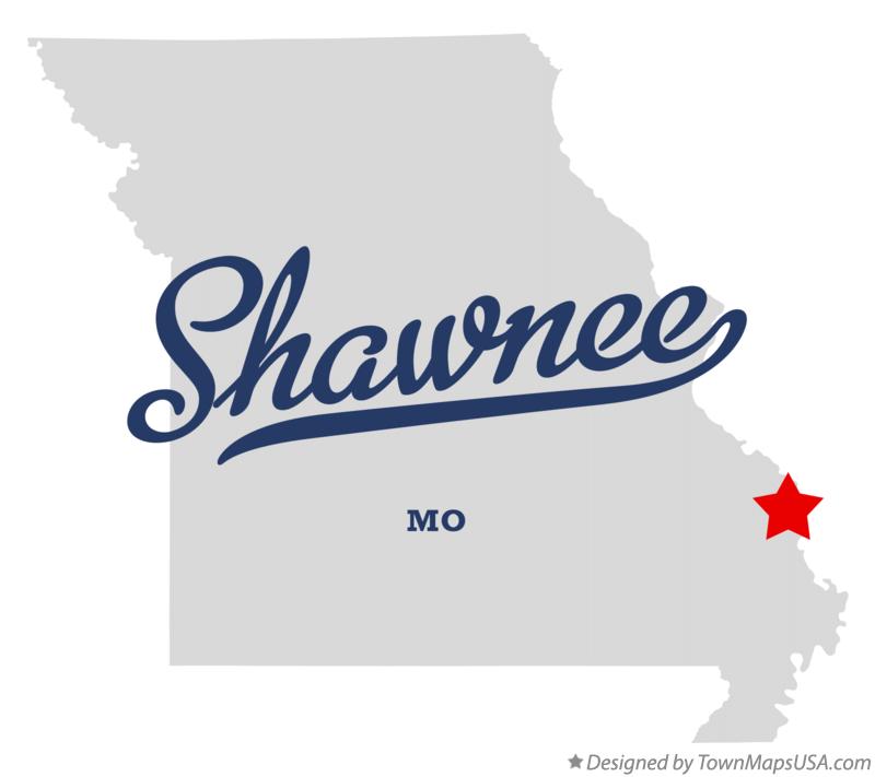 Map of Shawnee Missouri MO