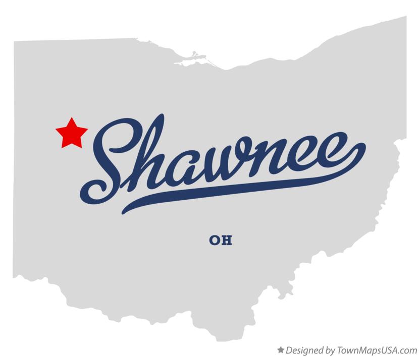 Map of Shawnee Ohio OH