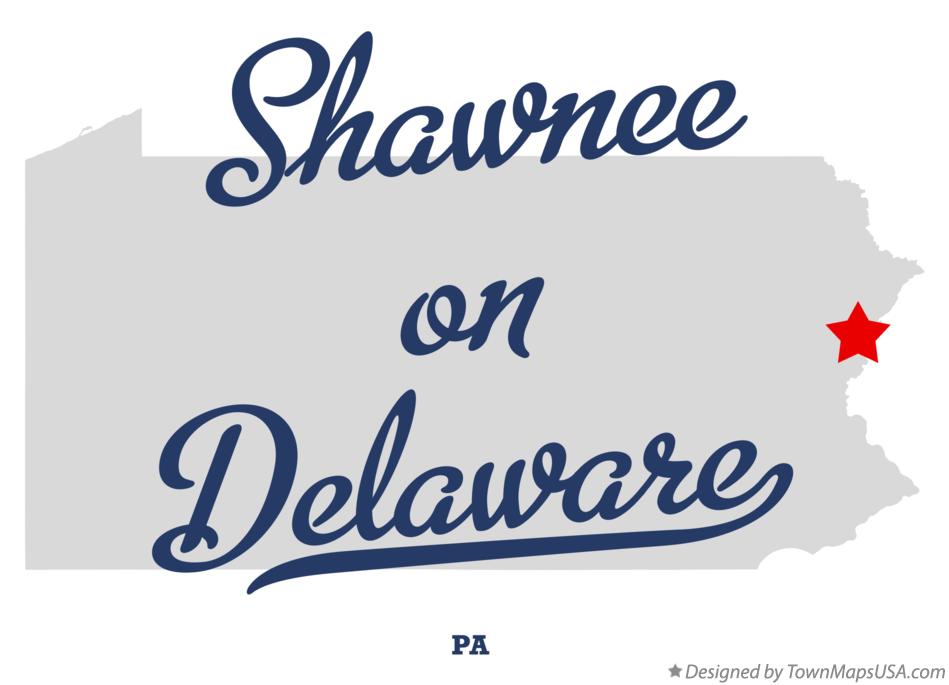 Map of Shawnee on Delaware Pennsylvania PA