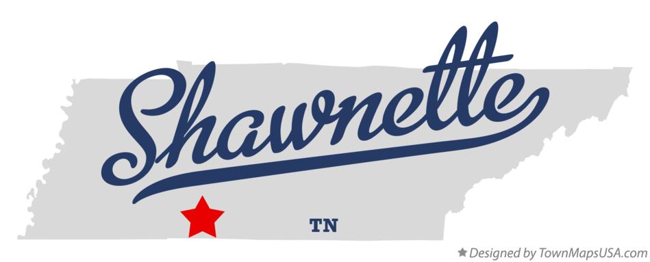 Map of Shawnette Tennessee TN